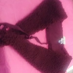 Womens sherpa collar in purple